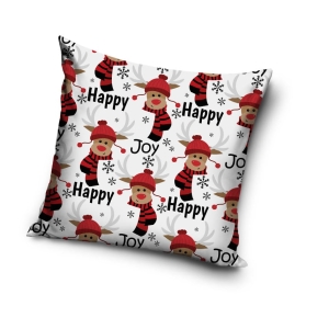 Poszewka Świąteczna 40x40 - Renifer Happy Joy