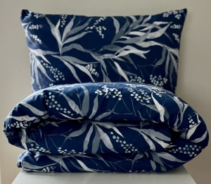 Pościel Bawełniana Anmar 220x200 - Granatowy Eukaliptus