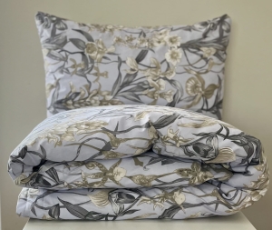Pościel Bawełniana Anmar 200x200 - Srebrzyste Orchidee