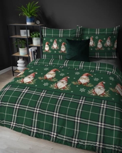 Pościel Flanelowa 220x200 - Skrzaty Zielone Tło