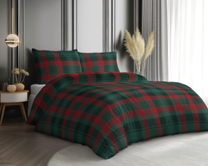 Pościel Bawełna Satynowa 160x200 - Świąteczna Kratka