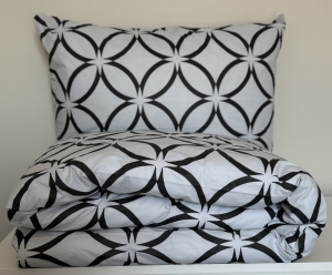 Pościel Bawełniana Anmar 220x200 - Zakręcona Harmonia Popiel