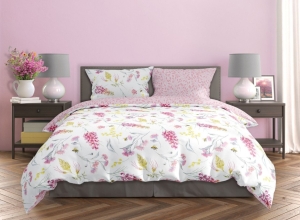 Pościel Bawełna Satynowa 160x200 - Różowy Ogród