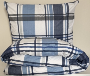 Pościel Bawełniana Anmar 200x200 - Jeansowa Kratka