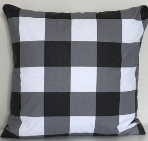 Poszewka Bawełniana Anmar 35x35 - Antracytowo-Czarno-Biała Krateczka