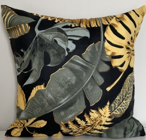 Poszewka Bawełniana Anmar 35x35 - Czarno-Złota Dżungla