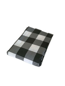 Prześcieradło Bawełniane 220x200 - Antracytowo-Czarno-Biała Krateczka