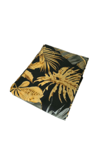 Prześcieradło Bawełniane 220x200 - Czarno-Złota Dżungla