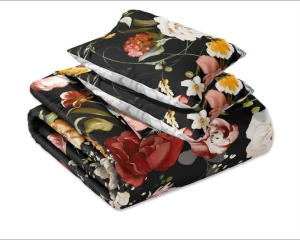 Pościel Bawełna Satynowa Nobile 160x200 - Kwiaty Glamour