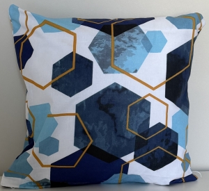 Poszewka Bawełniana Anmar 35x35 -  Heksagon Błękit