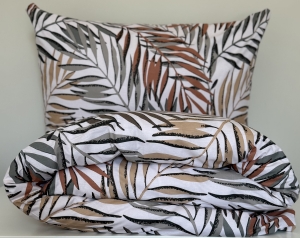 Pościel Bawełniana Anmar 200x200 - Brązowo-Szare Palmy