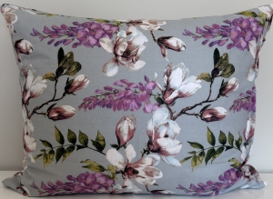 Poszewka Bawełniana Anmar 50x60 - Kwitnące Magnolie Popiel