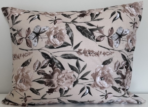 Poszewka Bawełniana Anmar 50x60 - Beżowo-Brązowe Kwiaty