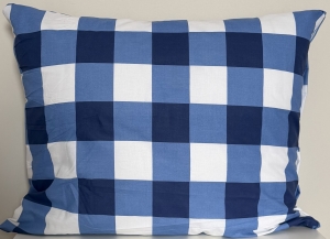 Poszewka Bawełniana Anmar 50x60 - Granatowo-Niebiesko-Biała Krateczka