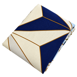 Prześcieradło Bawełniane Anmar 220x200 - Lazurowa Geometria Granat