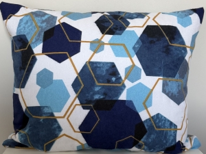 Poszewka Flanelowa Anmar 50x60 - Heksagon Błękit