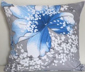 Poszewka Flanelowa Anmar 40x40 - Magnolia i Hibiskus – Błękitna Elegancja